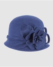 Max Alexander - Winter Felt Blue Cloche Hat