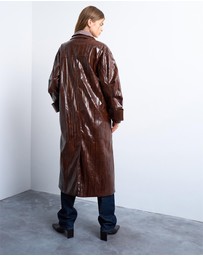 TOPSHOP - Faux Leather High Shine Coat