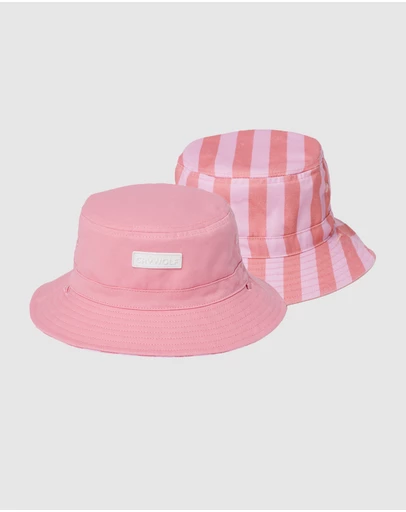 Crywolf - REVERSIBLE BUCKET HAT Flamingo Stripe