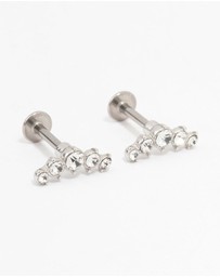 Lovisa - Surgical Steel Round Cubic Zirconia Flat Back 2-Pack
