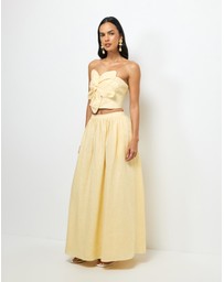 AERE - Tiera Gathered Midi Skirt