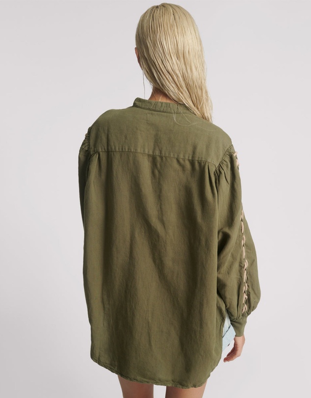 ONE TEASPOON - Johnny Linen Lace Up Shirt