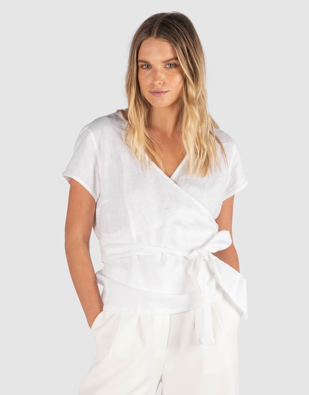 CAMIXA - VERONICA Wrap Linen Shirt