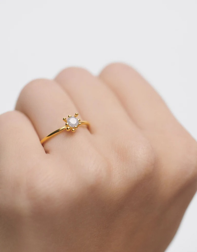 PDPAOLA - Grey Fleur Ring