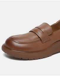 EVERAU - EverAU Ugg Pansy Cow Leather Upper Loafer Oxfords Flats