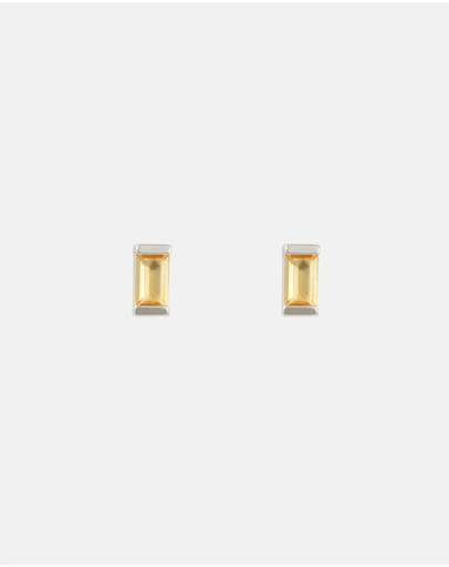 Kirstin Ash - Baguette Birthstone Studs November - Citrine