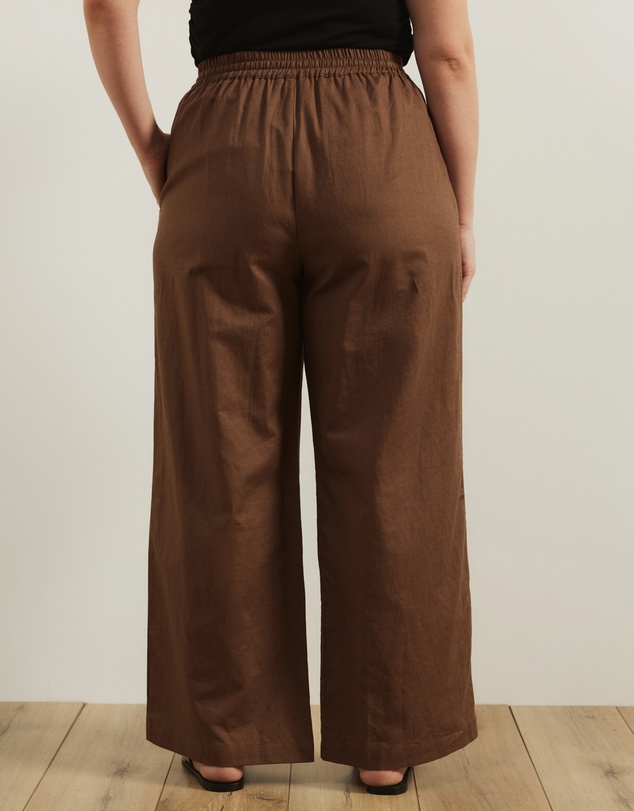 Atmos&Here Curvy - Fiona Linen Blend Drawstring Pants