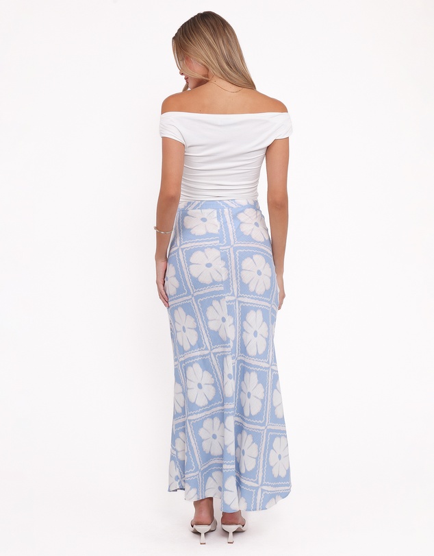 Petal & Pup - Willow Maxi Skirt - Blue Floral