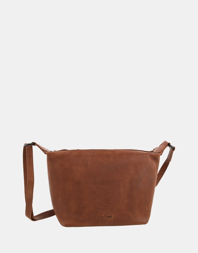 Milleni - Milleni Ladies Genuine Leather Double Zip Cross-Body Bag
