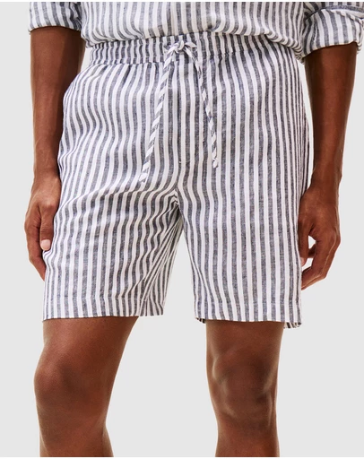 Tommy Hilfiger - Mercer 7 Inch Linen Stripe Shorts