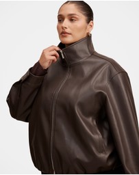 Forever New Curve - Julia Curve Faux Leather Funnel Neck Jacket