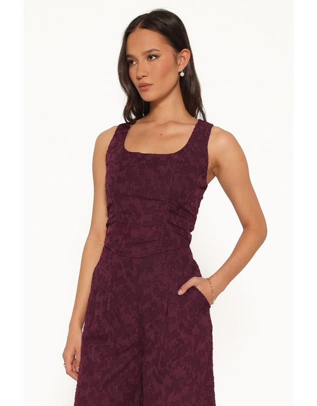 Petal & Pup - Ada Corset Top - Plum Burnout