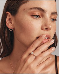 Michael Hill - Cultured Freshwater Pearl and Diamond Open Ring in 10kt Yellow Gold