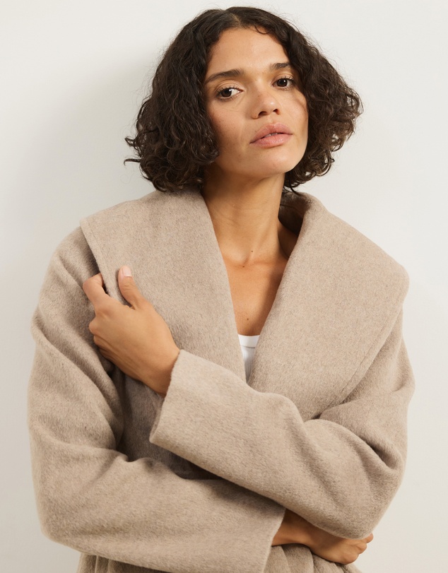 Atmos&Here - Dune Wool Blend Shawl Collar Coat