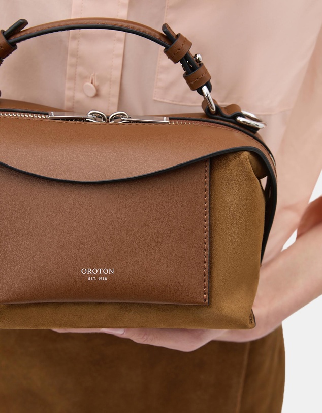 Oroton - Mica Mini Bowler Suede