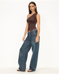 Dazie - Bouquet One Shoulder Ruched Top
