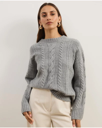 Atmos&Here - Drew Oversized Textured Cable Knit Jumper