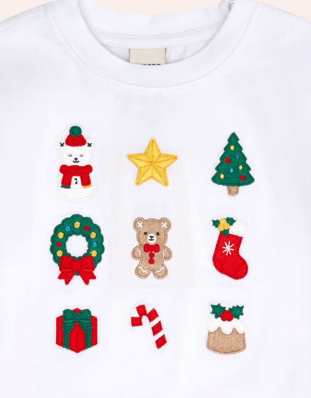 Huxbaby - Xmas Time Embroidered Short Sleeve Tee - Babies-Teens