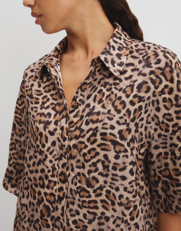 Country Road - Print Boxy Fit Linen Shirt