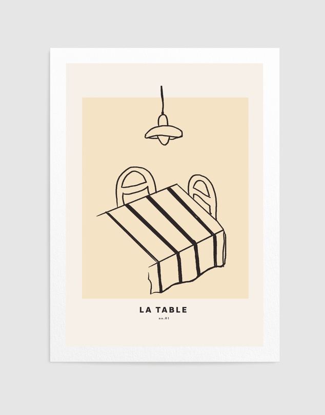 Olive et Oriel - LA Table No2 by Treechild Art Print