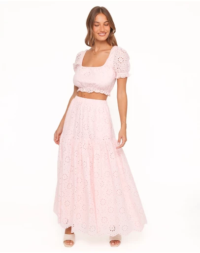 Petal & Pup - Angelina Skirt Set - Pink Broiderie
