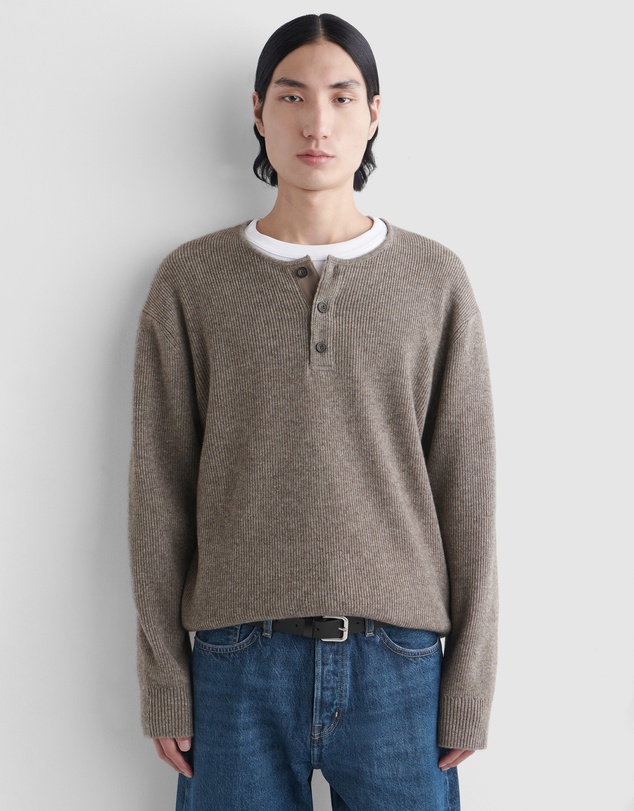 COS - Knitted Merino-Yak Henley Top