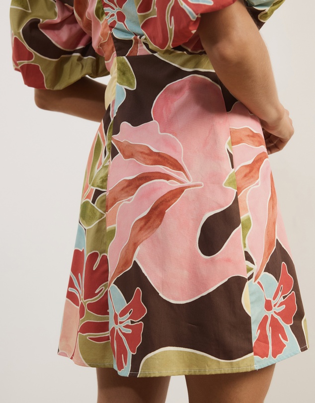 Atmos&Here - Kora Puff Sleeve Cotton Poplin Mini Dress