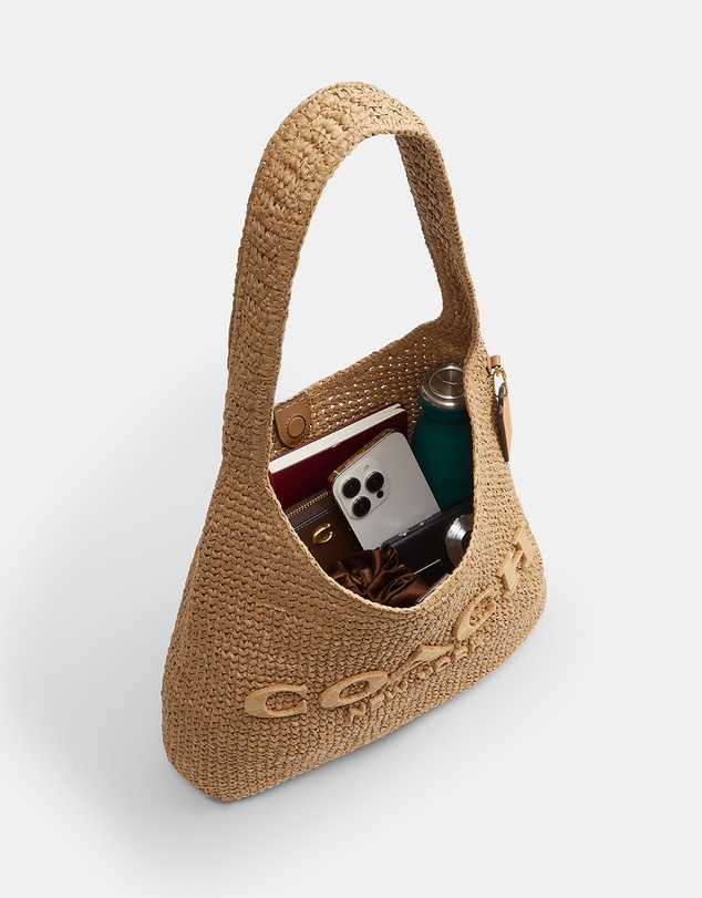Coach - Refined Weave Straw Brooklyn Shoulder Bag 34