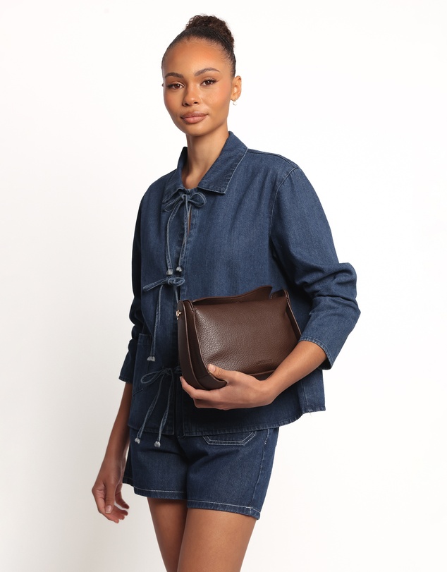 Petal & Pup - Avon Bow Front Denim Shacket - Denim