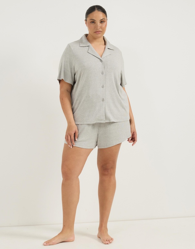 Atmos&Here Curvy - Darcey Soft Ribbed Short Sleeve Pyjama Set