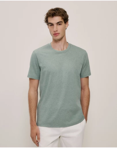 Trenery - Organically Grown Cotton Marle T-shirt in Sage Green
