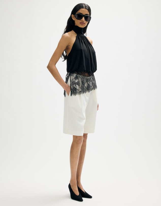 Minima Esenciales - Isaline Lace Hem Halter Top