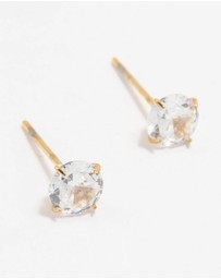Lovisa - Waterproof Gold Plated Stainless Steel Cubic Zirconia Stud Earrings 5 MM
