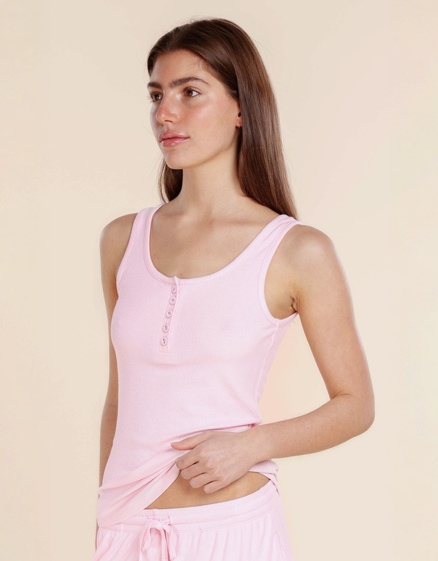 Gingerlilly - Liberty Ribbed Singlet Henley Top