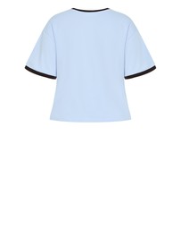 City Chic - Plus size Oversized V Neck Tee - light blue