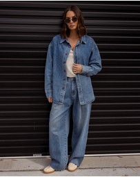 ALEXANDRA - Basen Shacket Blue Denim