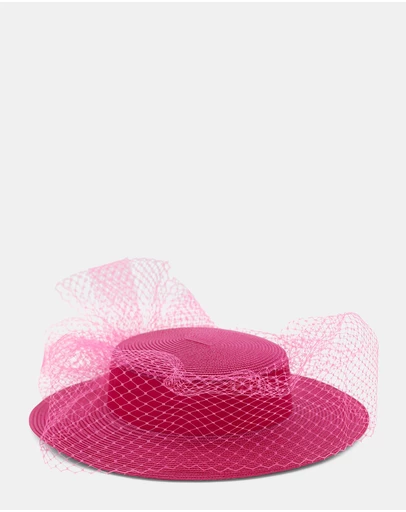 Morgan & Taylor - Danika Racewear Boater in Hot Pink