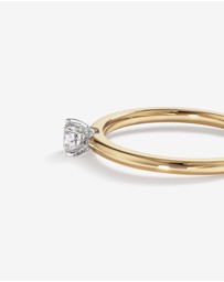 Michael Hill - 0.22 Carat TW Round Brilliant Diamond Solitaire Engagement Ring with Hidden Halo in 14kt Yellow and White Gold