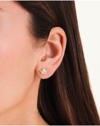 Rosefield - Modern Pearl Circle Gold-Tone Stud Earrings
