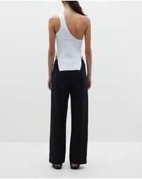 Bassike - twill pinstitch detail pant