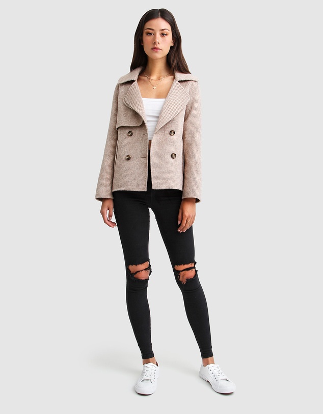 Belle & Bloom - I'm Yours Wool Blend Peacoat