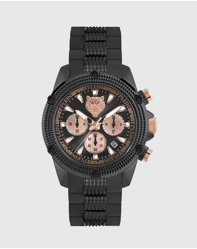 Plein Sport - Plein Sport Hurricane 44mm Black Ip Chronograph Watch