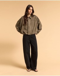 MVN - Faux Suede Bomber Jacket