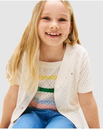 Tommy Hilfiger - Crochet Short Sleeve Cardigan - Kids
