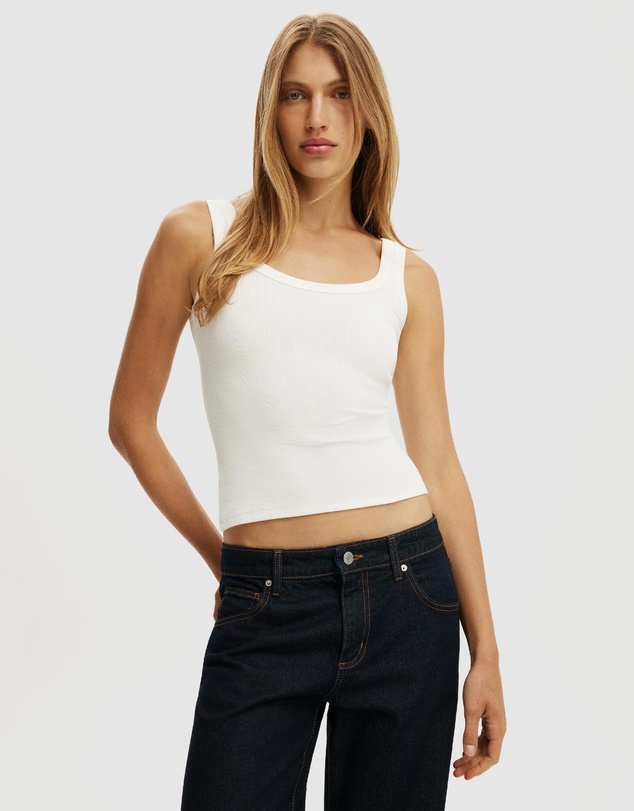 Cotton On - Blake Rib Scoop Tank