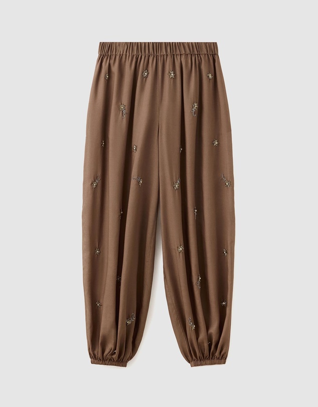 M.N.G - Balloon Trousers with Embroidered Appliques