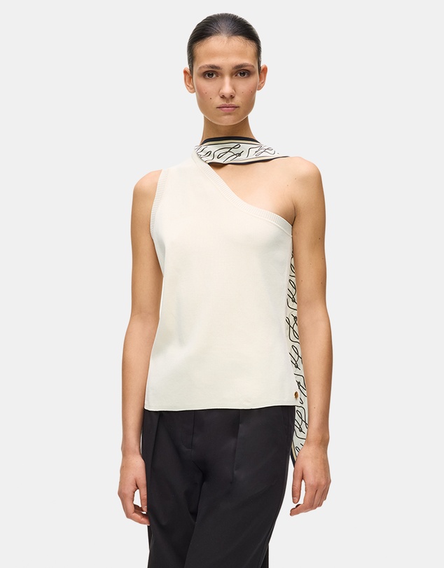 Karl Lagerfeld - Scarf Print Knit Top
