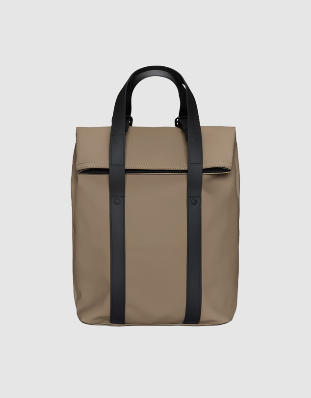 RAINS - Unisex 2 Way Tote Backpack Mini Beige
