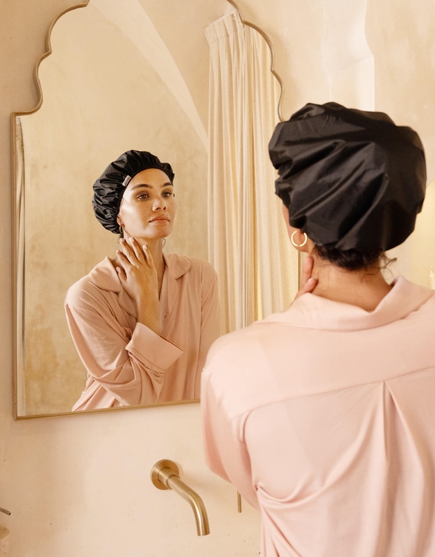 Shhh Silk - Shhh Silk Mulberry Silk-Lined Shower Cap - Black
