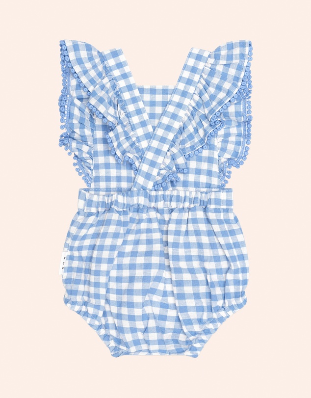 Huxbaby - Gingham Bow Playsuit - Babies